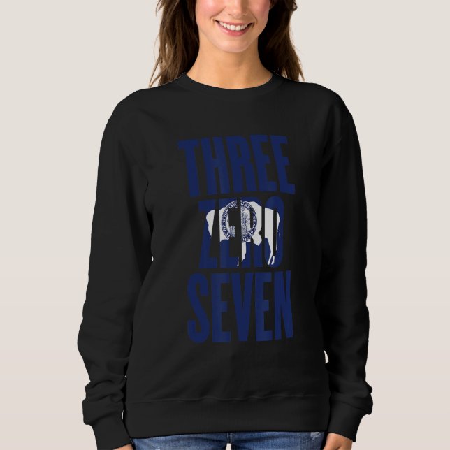 Camiseta Three Zero Seven 307 Area Code Cheyenne Wyoming (Frente)