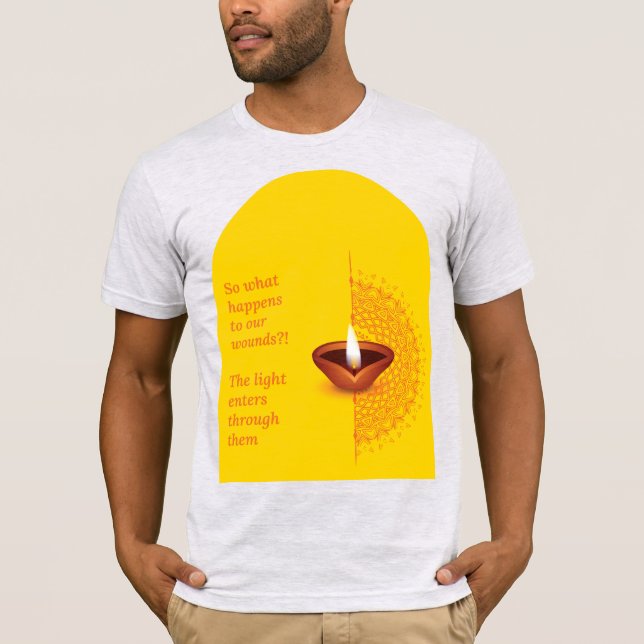 Camiseta Through the Wounds T‑Shirt | Healing Light Mandala (Frente)