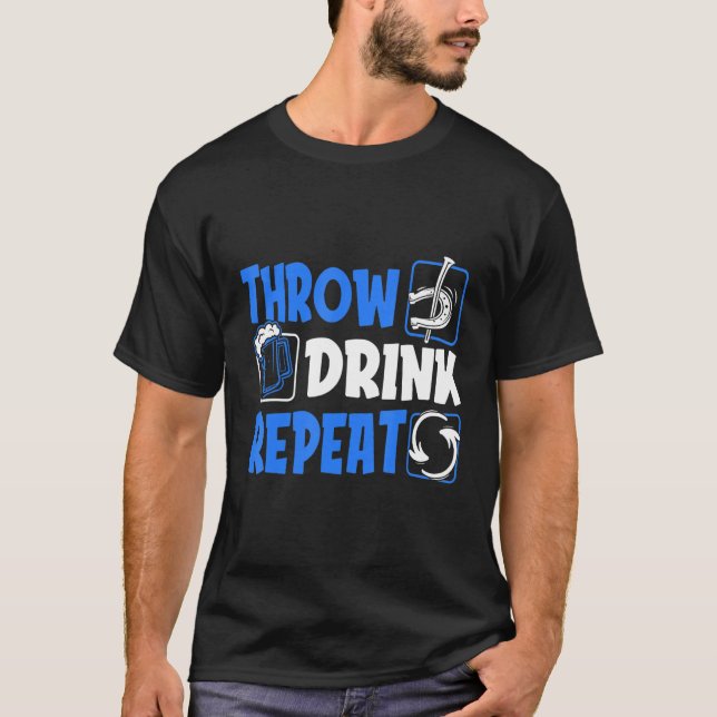 Camiseta Throw Horseshoes Drink Beer Repeat (Frente)