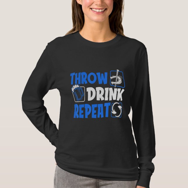 Camiseta Throw Horseshoes Drink Beer Repeat (Frente)