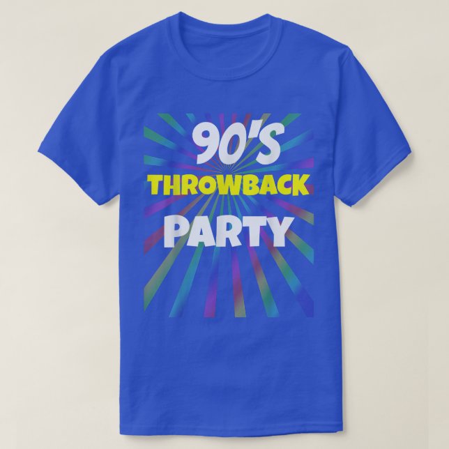 Camiseta Throwback da década de 90 para a festa do tema T 1 (Frente do Design)