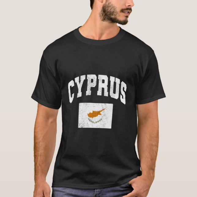 Camiseta Throwback de Bandeira de Chipre (Frente)