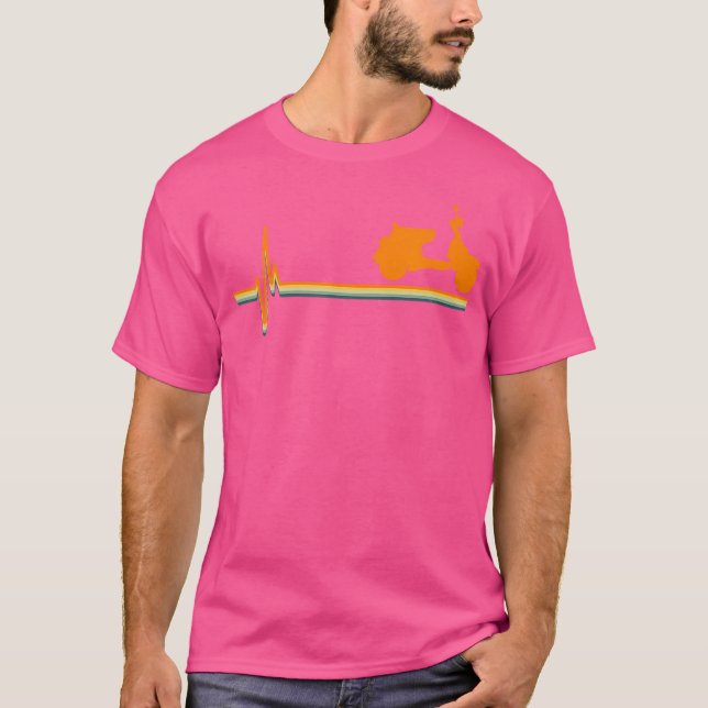 Camiseta Throwback de pulsação do patinete (Frente)