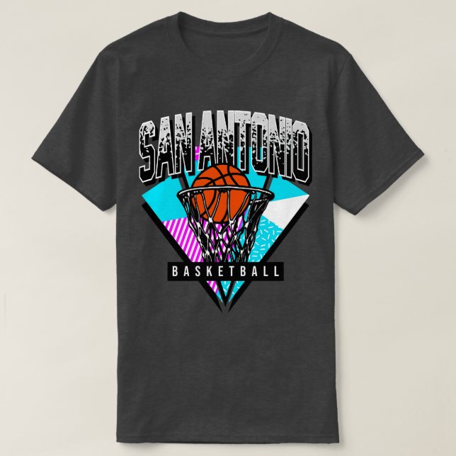 Camiseta Throwback de San Antonio Basbol dos anos 90 (Frente do Design)