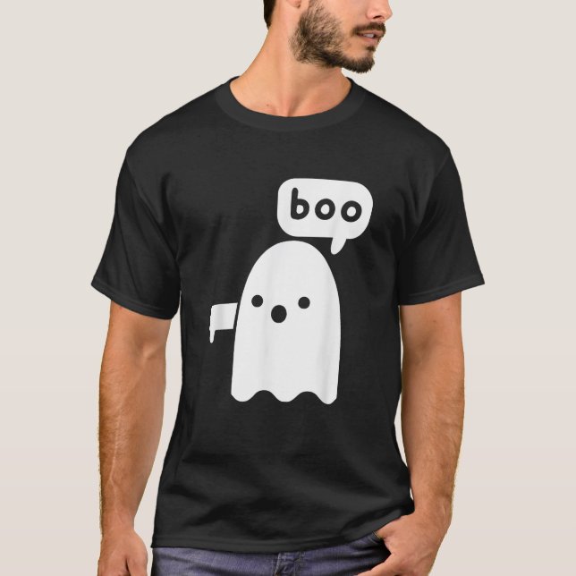 Camiseta Thumbs Down Ghost Screaming Boo Disapproval Ghost  (Frente)