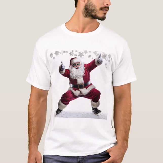 Camiseta Thumbs-Up Santa – Festive Swagger in Shades (Frente)