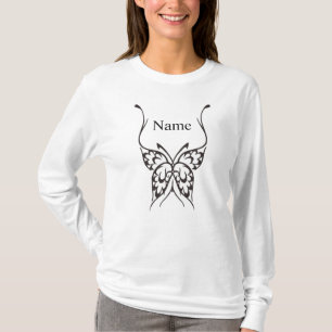 Camiseta Thunder_Cove da Tatuagem de Borboleta Estilizada