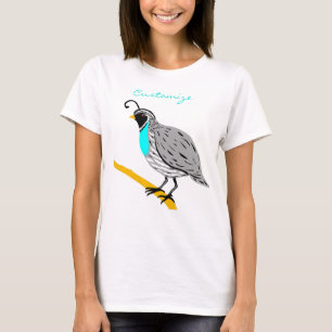 Camiseta Thunder_Cove de Quail com gargalo azul