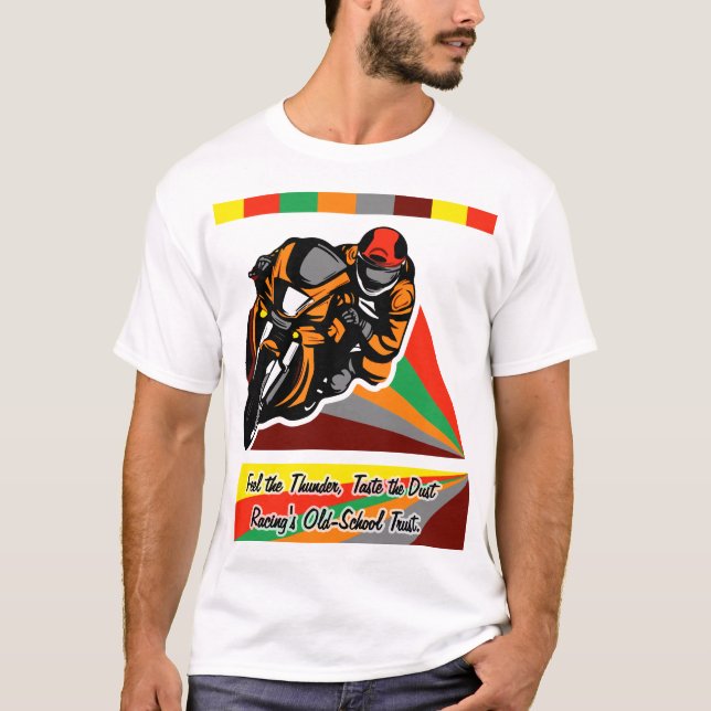 Camiseta Thunder & Poeira: Vibrações de Corrida Retro (Frente)