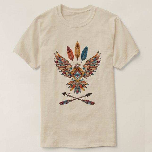 Camiseta Thunderbird Americano Nativo - Indígenas Orgulhoso (Frente do Design)