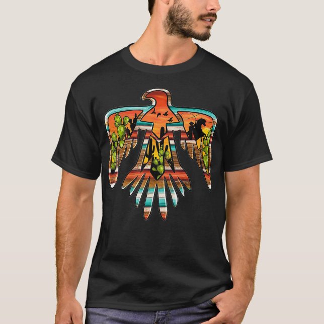Camiseta Thunderbird Americano Ocidental Cactus Sunset  (Frente)