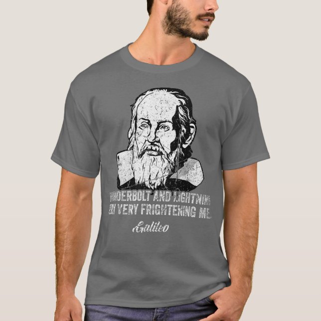 Camiseta Thunderbolt relâmpago do filósofo Galileu (Frente)
