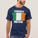 Camiseta Thurles, Irlanda com bandeira irlandesa<br><div class="desc">Thurles,  Irlanda com bandeira irlandesa</div>