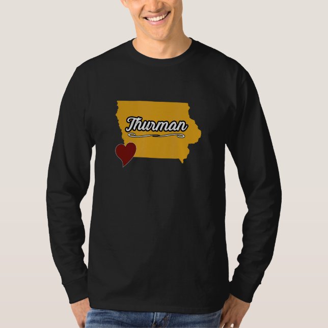Camiseta THURMAN IOWA IA USA  Cute Souvenir Merch  US City  (Frente)