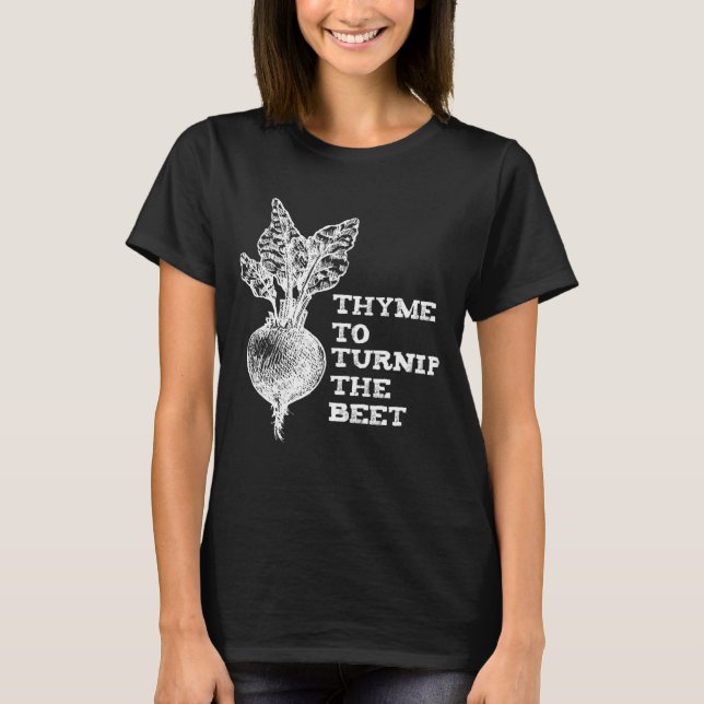 Camiseta Thyme Para Nabar O Jardim Vegetal De Beterraba (Frente)