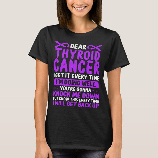 Camiseta Thyroid Cancer Awareness  Thyroid Cancer Ribbon (Frente)