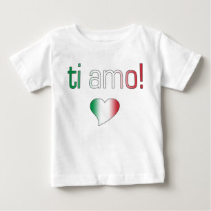 Camiseta Ti Amo! Cores da bandeira de Italia