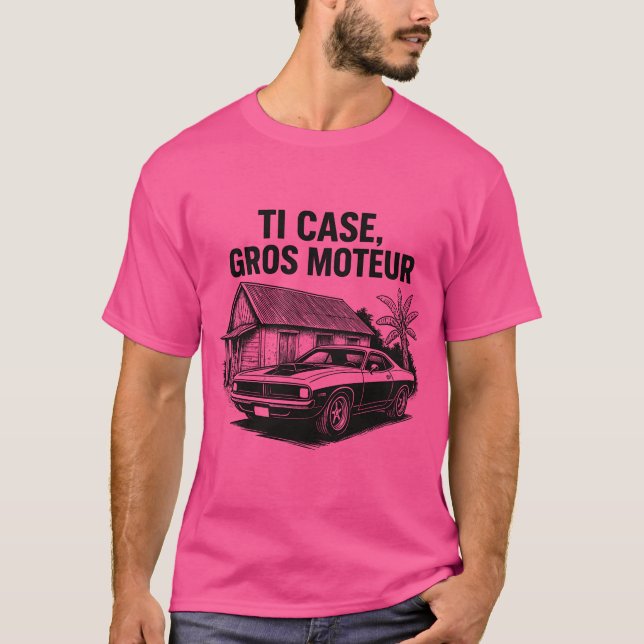 CAMISETA TI CASE GROS MOTEUR N&B (Frente)