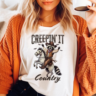 Camiseta "Ti" "It Country Vintage Raccoon Halloween"