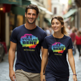 Camiseta Ti Voglio Bene (Eu Amo Você) casal personalizado