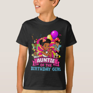 Camiseta Tia A Menina Do Aniversário Festa Rosa Boneca Famí