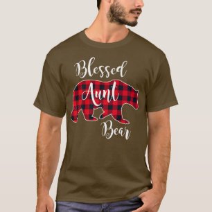Camiseta Tia Abençoada do Urso Buffalo Verificar Xadrez Tia