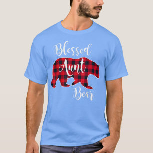 Camiseta Tia Abençoada do Urso Buffalo Verificar Xadrez Tia