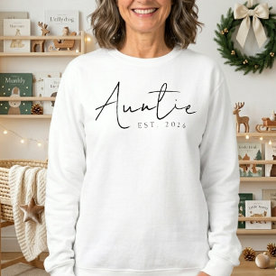 Camiseta Tia Aconchegante Design de Ano de EST da Família