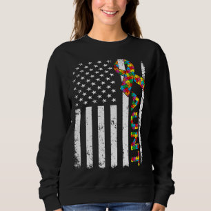 Camiseta Tia Americana da Bandeira, Autismo, afligido Match