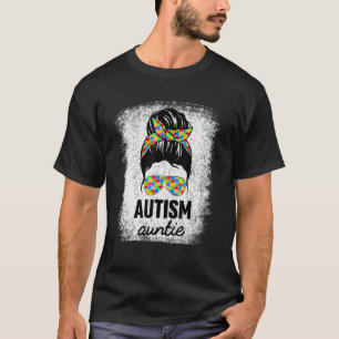Camiseta Tia Autismo Mensagista Bun Autismo Conscientista T