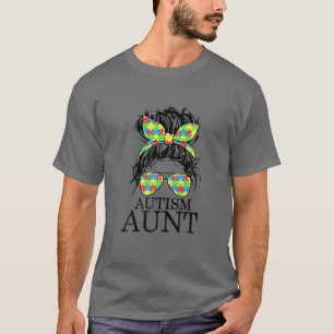 Camiseta Tia Autismo Mensy Bun Autismo Sensibilização Tia