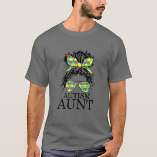 Camiseta Tia Autismo Mensy Bun Autismo Sensibilização Tia S