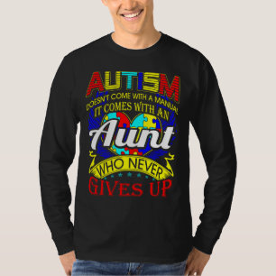 Camiseta Tia Autismo Nunca Desiste Da Consciência