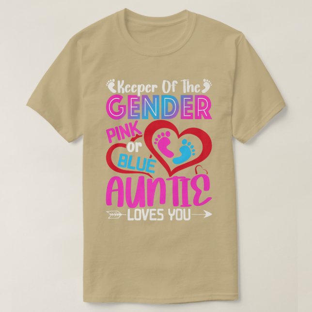 Camiseta Tia Azul Ou Rosa Engraçada Te Ama A Revelação De G (Frente do Design)
