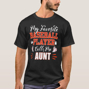 Camiseta Tia Baseball Meu Jogador De Baseball Favorito Me L