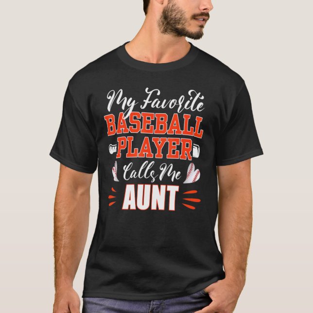 Camiseta Tia Baseball Meu Jogador De Baseball Favorito Me L (Frente)