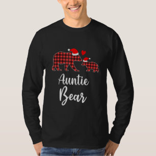 Camiseta Tia Bear Buffalo Red Xadrez Natal Fam Pajama