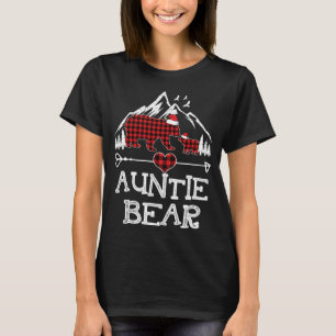 Camiseta Tia Bear Christmas Pajama Red Xadrez Buffalo Fam