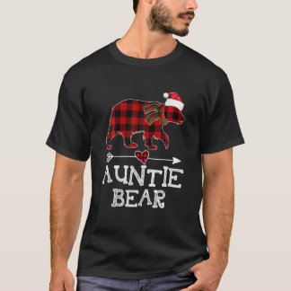 Camiseta Tia Bear Christmas Pajama Red Xadrez Buffalo Fam