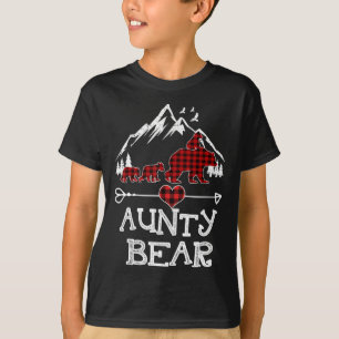 Camiseta Tia Bear Christmas Pajama Red Xadrez Buffalo Fami