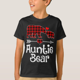 Camiseta Tia Bear Christmas Pajama Red Xadrez Buffalo Mat