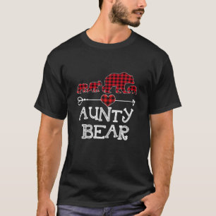 Camiseta Tia Bear Natal Xmas Pajama Red Xadrez Buffalo