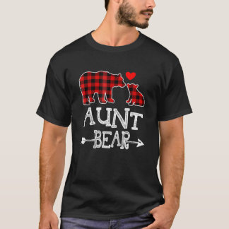 Camiseta Tia Bear Natal Xmas Pajama Xadrez Vermelha Buffalo