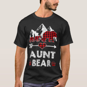 Camiseta Tia Bear, Tia Urso Xadrez Red Buffalo