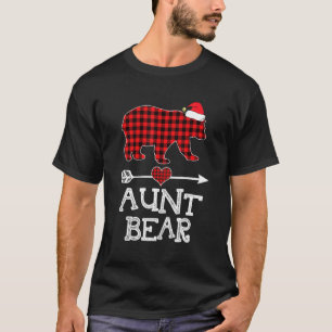 Camiseta Tia Bear, Tia Urso Xadrez Red Buffalo Pajama 1