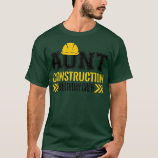 Camiseta Tia Birthday Crew 1rua Construção de Aniversário C