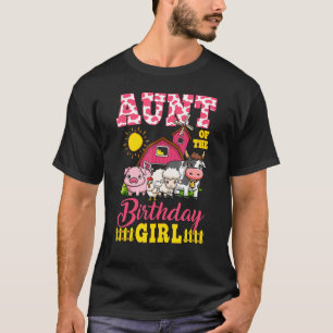 Camiseta Tia Birthday Fazenda Animal Rapariga Correspondend
