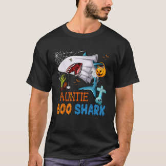 Camiseta Tia Boo Shark Halloween Tubarão Fantasma Fantasma