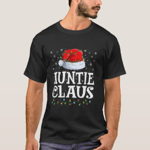 Camiseta Tia Claus Christmas Lights Santa Hat Family Mat