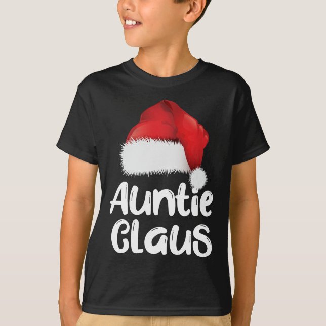 Camiseta Tia Claus Família de Natal Coincidindo com Papai N (Frente)